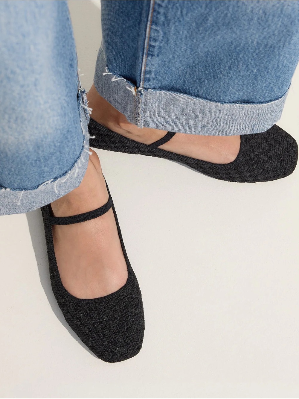 Rothy’s Max Square Women’s Black Sand Knit Mary Jane 9